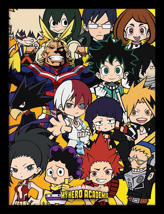 Cover for My Hero Academia · My Hero Academia - Chibi Characters (Stampa In Cornice Vetro 30X40Cm) (MERCH)