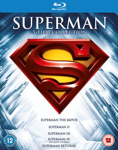 Cover for The Superman - 5 Film Collection · Superman - (5 Films) Collection 1 to V - 1 / 2 / 3 / 4 / Superman Returns (Blu-ray) (2012)