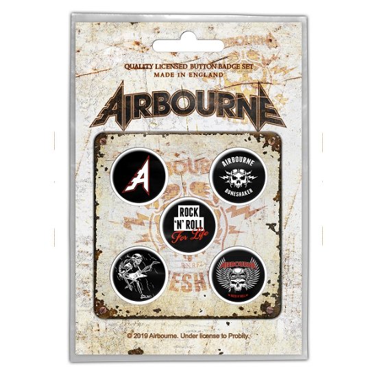 Cover for Airbourne · Airbourne Button Badge Pack: Boneshaker (Retail Pack) (MERCH) (2019)