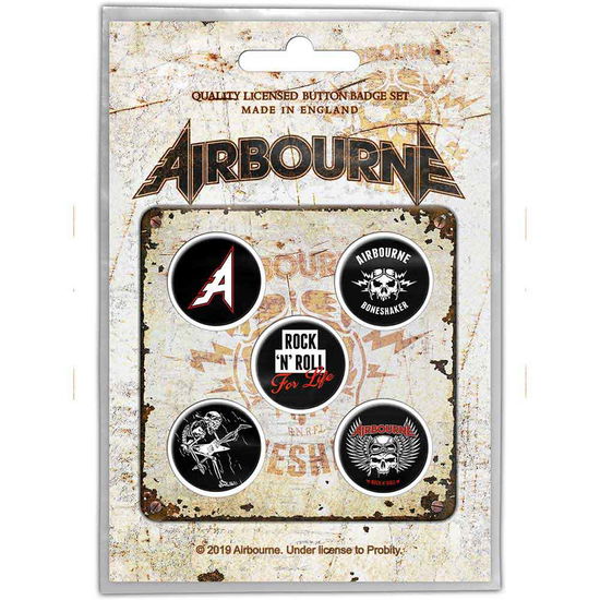 Airbourne Button Badge Pack: Boneshaker - Airbourne - Merchandise - PHM - 5055339798765 - October 28, 2019