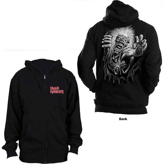 Iron Maiden Unisex Zipped Hoodie: No Prayer (Back Print) - Iron Maiden - Merchandise - Global - Apparel - 5055979916765 - 