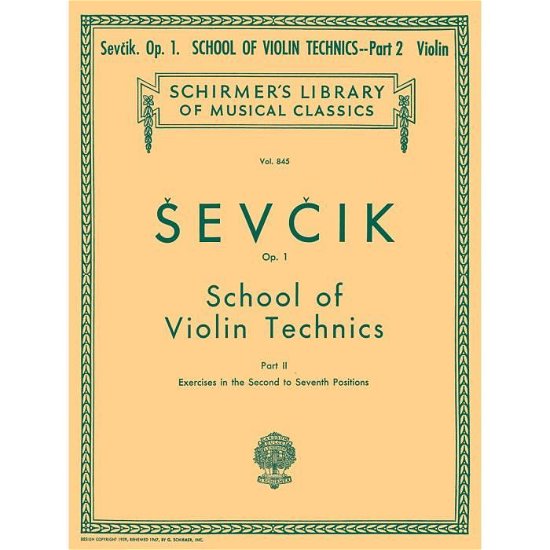 Cover for Otakar Sevcik · School of Violin Technics, Op. 1 - Book 2 (Book) (1986)