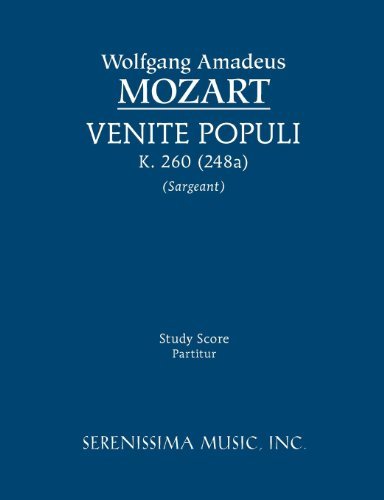 Cover for Wolfgang Amadeus Mozart · Venite Populi, K. 260 (248a) - Study Score (Paperback Book) [Latin edition] (2012)