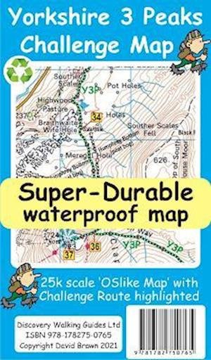 Yorkshire 3 Peaks Challenge Map and Guide - David Brawn - Bøker - Discovery Walking Guides Ltd - 9781782750765 - 15. juni 2022