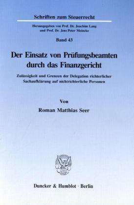 Cover for Seer · Der Einsatz von Prüfungsbeamten du (Book) (1993)