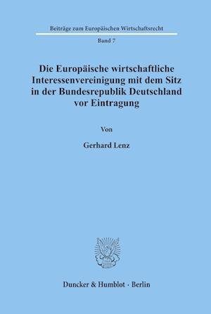 Cover for Lenz · Die Europäische wirtschaftliche In (Book) (1997)