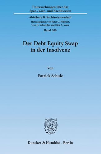 Cover for Schulz · Der Debt Equity Swap in der Inso (Book) (2015)