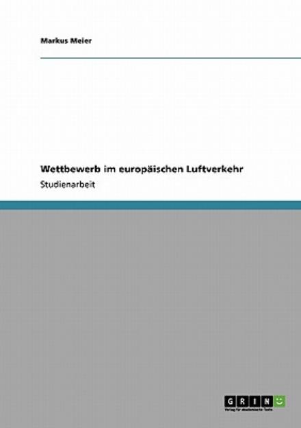 Cover for Meier · Wettbewerb im europäischen Luftve (Book) [German edition] (2013)