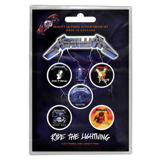 Metallica Button Badge Pack: Ride the Lightning - Metallica - Fanituote - Probity - 5055339791766 - maanantai 28. lokakuuta 2019