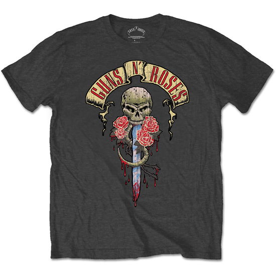 Cover for Guns N Roses · Guns N' Roses Unisex T-Shirt: Dripping Dagger (T-shirt) [size L] [Grey - Unisex edition]