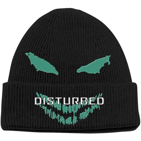 Disturbed Unisex Beanie Hat: Green Face - Disturbed - Marchandise -  - 5056170694766 - 