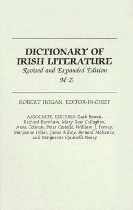 Cover for Robert Hogan · Dictionary of Irish Literature: M-Z, 2nd Edition (Hardcover Book) [2 Revised edition] (1996)