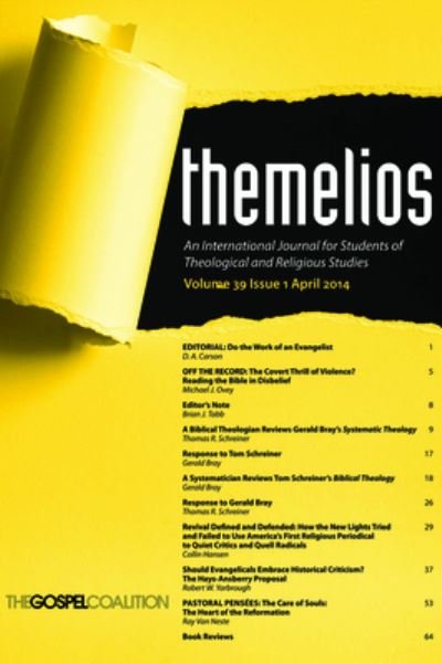 Cover for D A Carson · Themelios, Volume 39, Issue 1 - Themelios (Innbunden bok) (2015)
