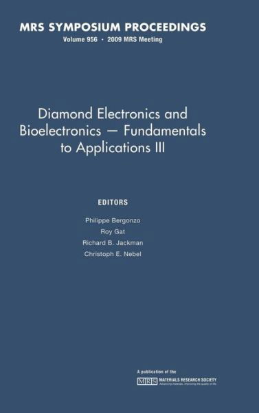 Cover for P Bergonzo · Diamond Electronics and Bioelectronics - Fundamentals to Applications III: Volume 1203 - MRS Proceedings (Gebundenes Buch) (2010)