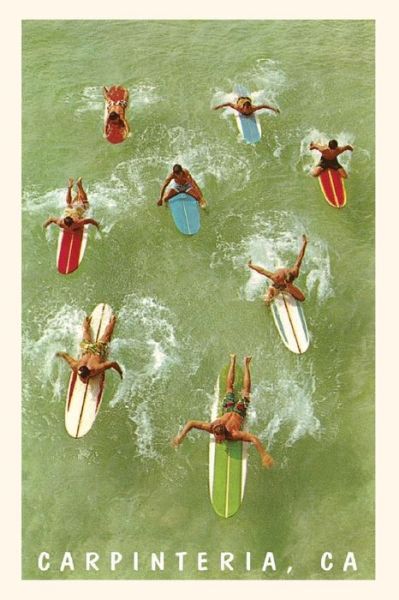 Cover for Found Image Press · The Vintage Journal Colorful Surfers and Surf Boards in Green Water, Carpinteria (Paperback Book) (2022)