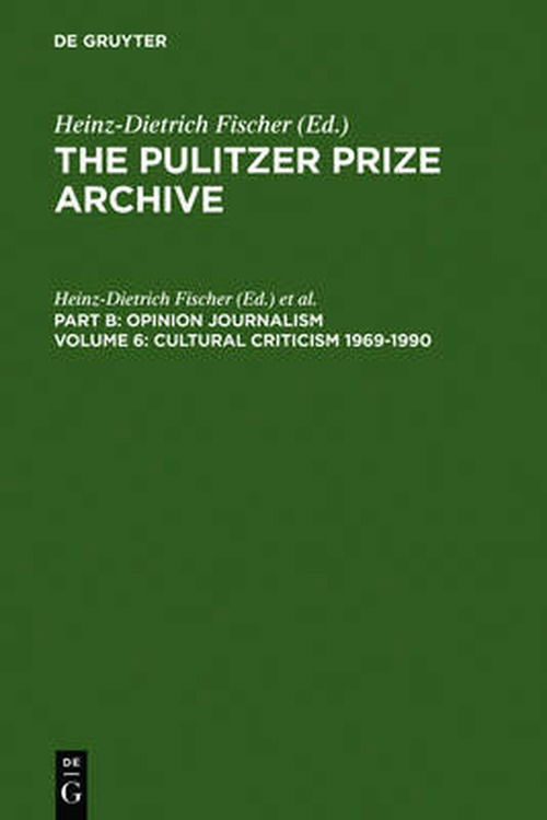 Cover for K. G. Saur · Cultural Criticism 1969-1990 (Book) (1992)