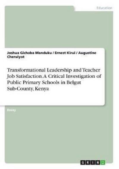 Cover for Manduku · Transformational Leadership and (Book) (2017)