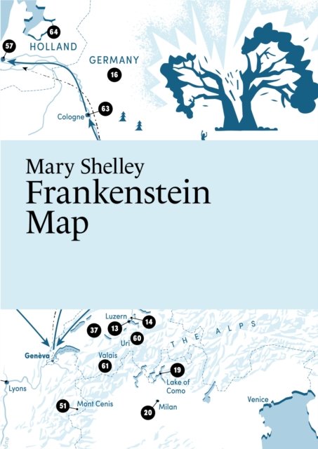 Cover for Thelander, Martin, Master of Fine Arts · Mary Shelley, Frankenstein Map - Literary Maps Series (Kort) (2023)