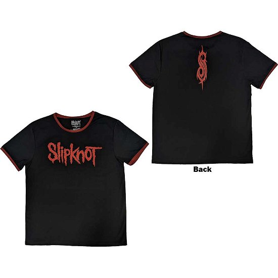 Slipknot Unisex Ringer T-Shirt: Logo (Back Print) - Slipknot - Merchandise -  - 5056737210767 - 