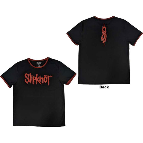 Slipknot Unisex Ringer T-Shirt: Logo (Back Print) - Slipknot - Mercancía -  - 5056737210767 - 