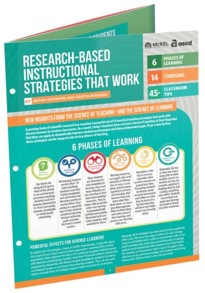 Cover for Bryan Goodwin · Research-Based Instructional Strategies That Work (Quick Reference Guide) (Book) (2022)