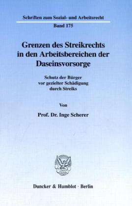 Cover for Scherer · Grenzen des Streikrechts in den (Book) (2000)