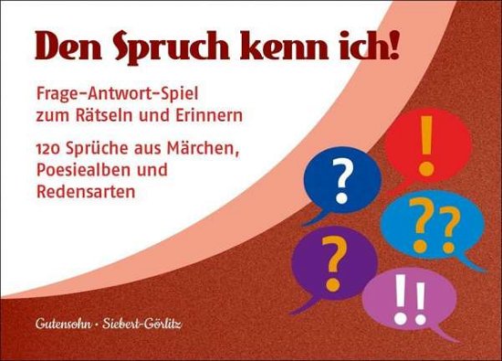 Cover for Gutensohn · Den Spruch kenn ich! (Kartens (Bok)