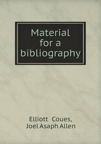 Cover for Joel Asaph Allen · Material for a Bibliography (Paperback Book) (2013)