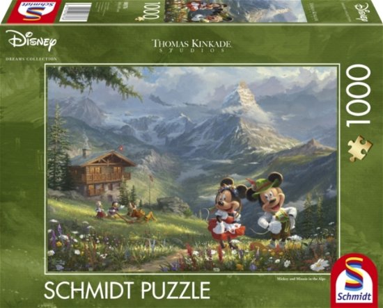 Disney Mickey & Minnie In The Alps 1000Pc Jigsaw Puzzle (Thomas Kinkade) - Disney - Brætspil - SCHMIDT - 4001504883768 - 10. november 2021