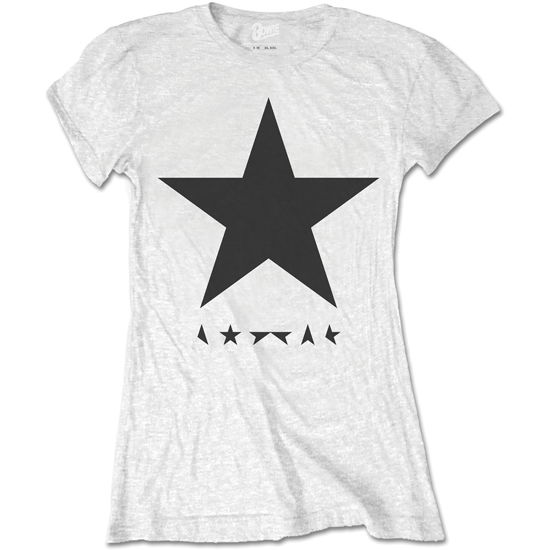 David Bowie Ladies T-Shirt: Blackstar (on White) - David Bowie - Merchandise - ROFF - 5055979931768 - 7. April 2016