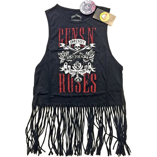 Cover for Guns N' Roses · Guns N' Roses Ladies Tee Vest: Appetite for Destruction (Tassels) (TØJ) [size S] [Black - Ladies edition]