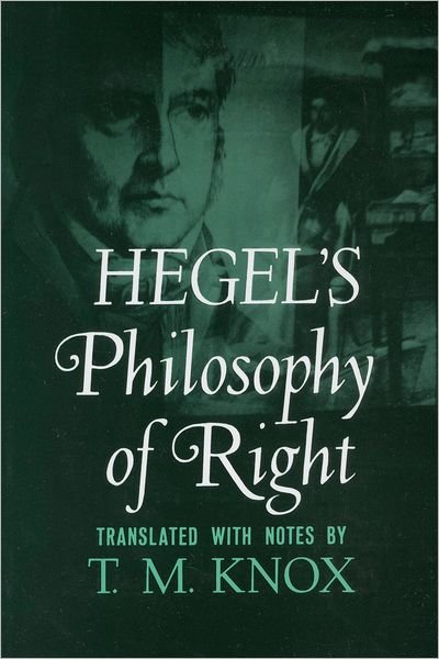 Cover for G. W. F. Hegel · Philosophy of Right - Galaxy Books (Pocketbok) (1968)