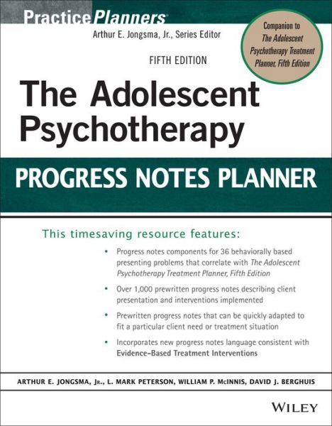 Cover for AE Jongsma · The Adolescent Psychotherapy Progress Notes Planne r, Fifth Edition (Pocketbok) [5th edition] (2014)