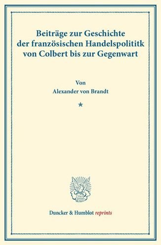 Cover for Brandt · Beiträge zur Geschichte der fran (Book) (2013)