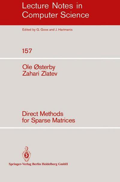 Cover for O. Osterby · Direct Methods for Sparse Matrices - Lecture Notes in Computer Science (Paperback Book) (1983)