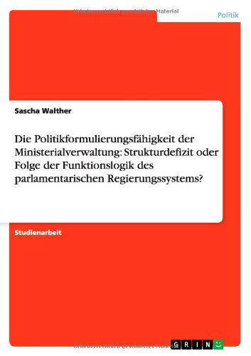 Cover for Walther · Die Politikformulierungsfähigke (Book) [German edition] (2011)