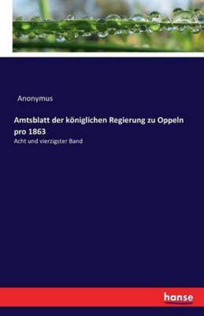 Cover for Anonymus · Amtsblatt der königlichen Regi (Book) (2016)