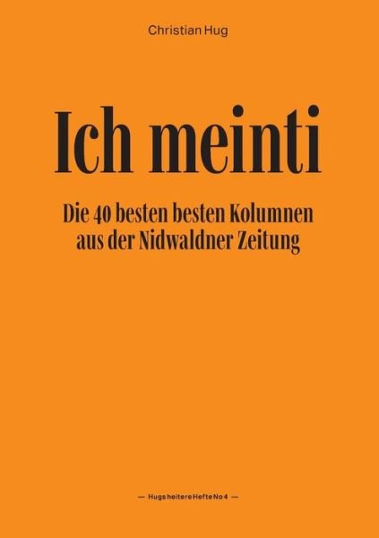 Cover for Hug · Ich meinti IV (Book) (2019)