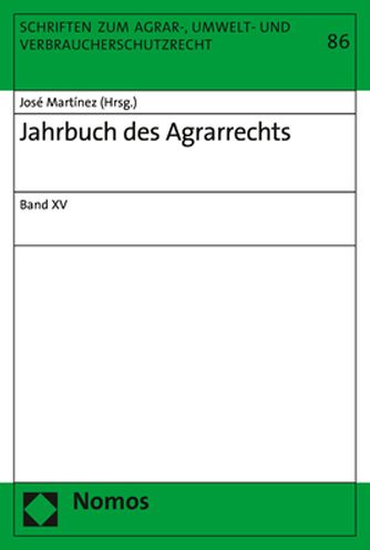 Cover for José Martínez · Jahrbuch Des Agrarrechts (Paperback Book) (2021)