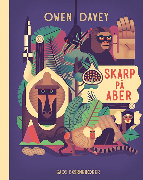 Cover for Owen Davey · Skarp på: Skarp på aber (Inbunden Bok) [1:a utgåva] (2022)