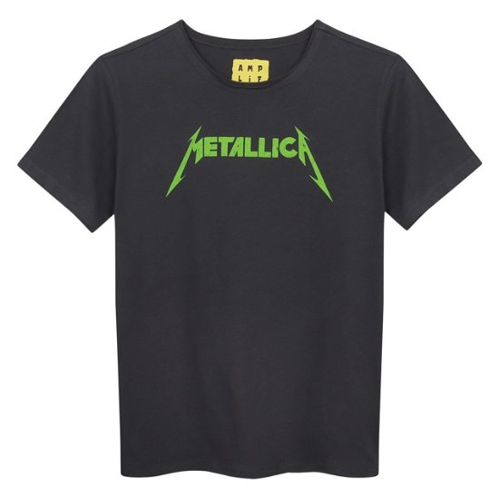 Metallica - Neon Amplified Vintage Charcoal Kids T-Shirt 5/6 Years - Metallica - Produtos - AMPLIFIED - 5054488840769 - 1 de dezembro de 2023