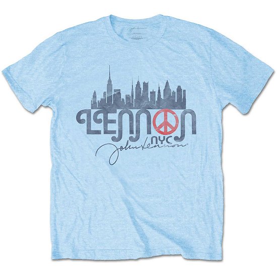 Cover for John Lennon · John Lennon Unisex T-Shirt: New York City Skyline (T-shirt) [size S] [Blue - Unisex edition]