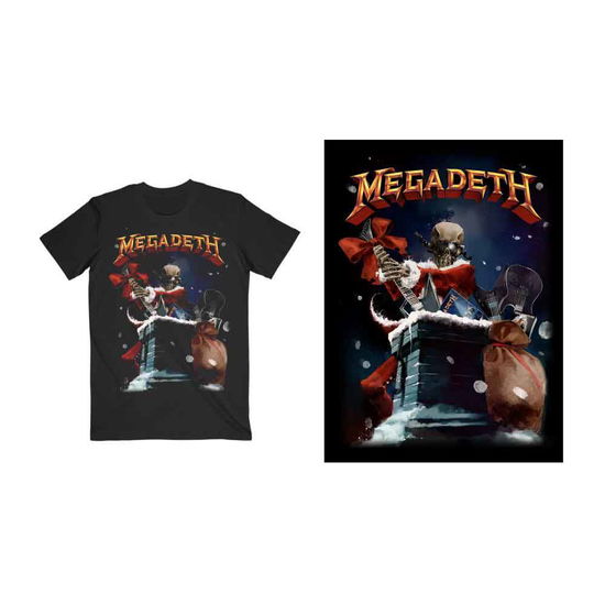 Megadeth Unisex T-Shirt: Santa Vic Chimney - Megadeth - Gadżety -  - 5056368694769 - 16 września 2021