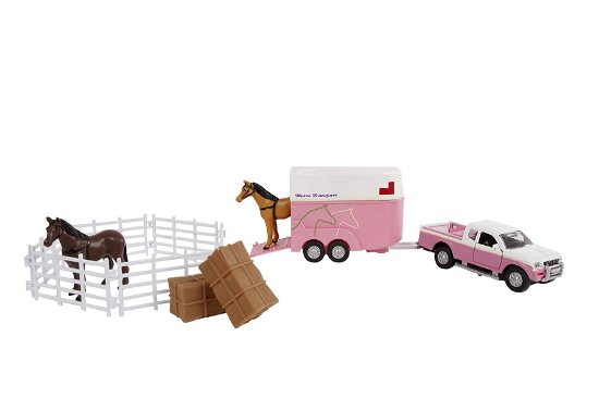 Cover for Auto pb Kids Globe Mitsubishi met paardentrailer en accessoires roze: 27 cm (520205) (Toys)