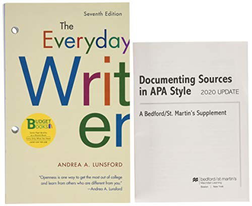 Cover for Andrea A. Lunsford · Loose-leaf Version for The Everyday Writer 7e &amp; Documenting Sources in APA Style 2020 Update (Loose-leaf) (2019)