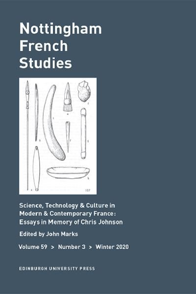 Cover for John Marks · Science, Technology &amp; Culture in Modern &amp; Contemporary France: Essays in Memory of Chris Johnson: Nottingham French Studies, Volume 59, Issue 3 - Nottingham French Studies Special Issues (Paperback Book) (2020)