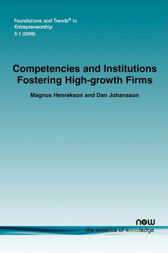 Cover for Magnus Henrekson · Competencies and Institutions Fostering High-growth Firms - Foundations and Trends (R) in Entrepreneurship (Taschenbuch) (2008)