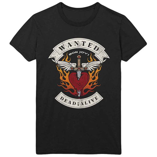 Cover for Bon Jovi · Bon Jovi Unisex T-Shirt: Wanted Flames (T-shirt)