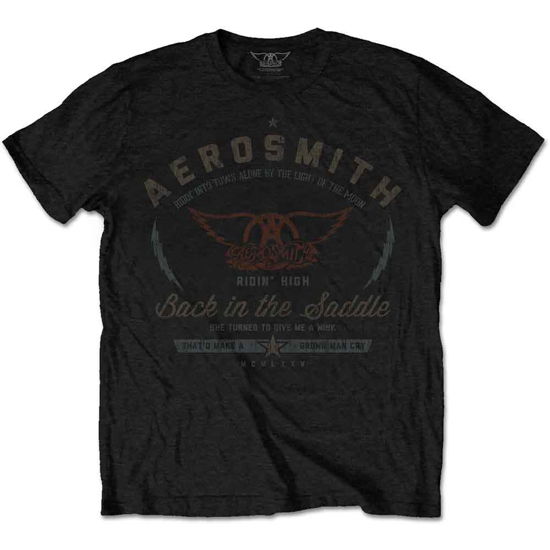 Aerosmith Unisex T-Shirt: Back in the Saddle - Aerosmith - Produtos - Epic Rights - 5056170611770 - 