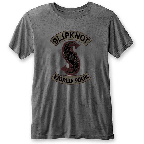 Slipknot Unisex Burnout T-Shirt: World Tour - Slipknot - Merchandise -  - 5056368609770 - January 31, 2020